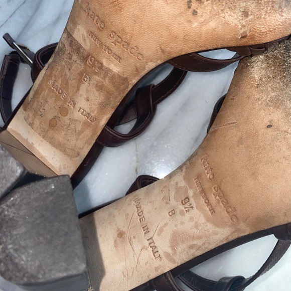 Kate Spade Brown Braided Leather Y2K Vintage  Strappy Sandals Block Heels 9.5 - Picture 4 of 12